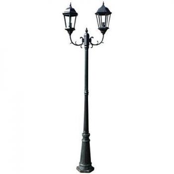 Brighton Pedestal/Poste Lámpara de pie de jardín 2-Brazos 230 cm Verde