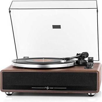 1 BY ONE Tocadiscos HiFi Bluetooth portátil, Reproductor de Discos de Vinilo con Cartucho magnético 33/45 RP Reproducción inalámbrica