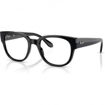 Ray-Ban RX7210 col. 2000 Unisex Squadrata Nero Eyewear, Black Frame, Size 50, Blue Light Block Available