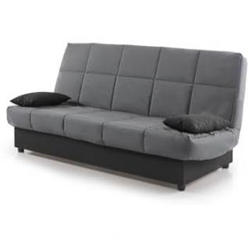 Sofá Cama Clic Clac Julieta 3 Plazas Color Gris Lava con 2 Cojines - Medidas Sofá: 184x75x31 cm, Medidas Cama: 190x132x40 cm