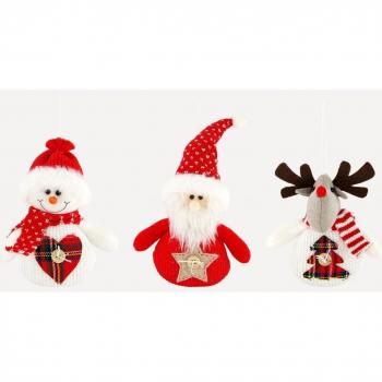 Colgante Santa, Reno y muñeco de tartán - modelos surtidos Navidad