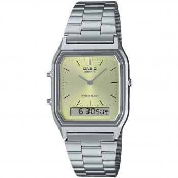 Casio Vintage Champagne Dial Analog Digital Quartz Unisex Watch