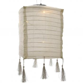 Linterna solar de lino natural blanca Kaemingk
