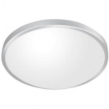 Lámpara de Techo Easy EPIKASA, Metal y Vidrio Satinado, Blanco, 31x31x9 cm