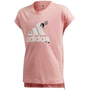 adidas Jg Badges tee Camiseta, Niñas, Rosglo, 128