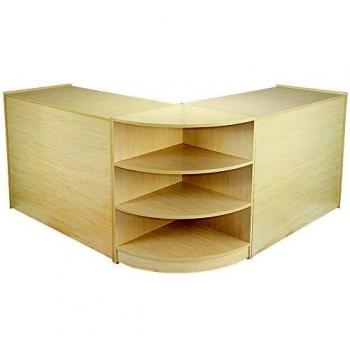 Monstershop set venus con 3 mostradores para tienda y recepcion con acabado en arce laminado