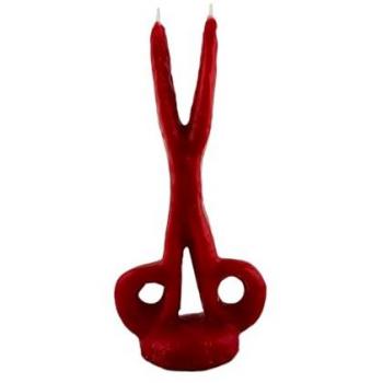Aromasenses Vela Tijera Roja 1ud - Velas Esotéricas para rituales, forma tijera, color rojo, características: Fuerza, Vitalidad, Tumba Trabajos, Atar y Cortar Amarres,