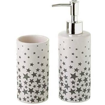 UNIMASA Set BAÑO Stars Gris CERÁMICA 6,50 X 6,50 X 19,00 CM