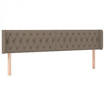 Cabecero de Cama con LED Tapizado en Tela Gris Taupe 183x16x78/88 cm