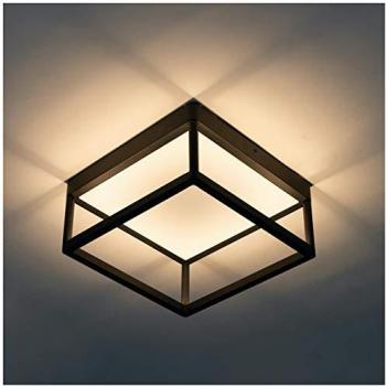 Luz de Techo LED Rectangular Negra Stockholm 31 cm en Aluminio y Acrílico