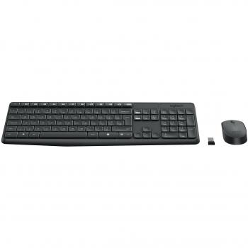 Combo Inalámbrico Logitech MK235: Teclado y Ratón con Receptor USB, 15 Teclas Funcionales, Batería de Larga Duración, Disposición QWERTY Español - Negro