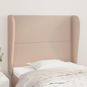 Cabecero con orejas de cuero sintético capuchino 83x23x118/128 cm Vidaxl Marrón