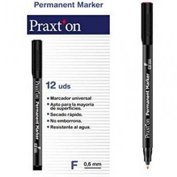 Rotulador Permanente PRAXTON Punta Fina, Caja x12
