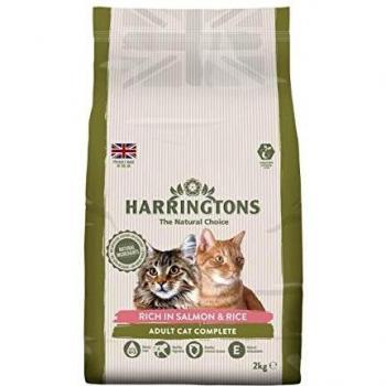 Harringtons completa gato comida salmón con arroz seco