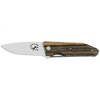 Navaja Salamandra 190051 con Mango de Bocote, Hoja de Acero Inoxidable 1.4116 de 8 cm y Grosor de 2,8 mm + Pañuelo Desenfunda