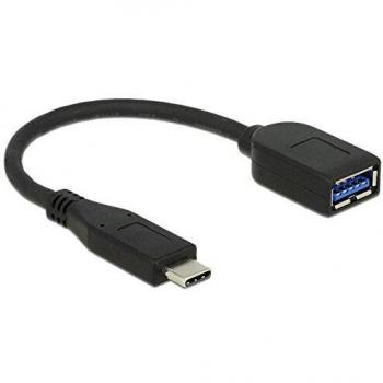 Adaptador USB 3.1 Gen 2 Type-C a Type-A, 0.10m, Negro, SuperSpeed 10 Gbps