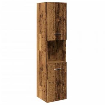 Armario de Pared para Baño en Madera Ingeniería Envejecida 30x30x130 cm