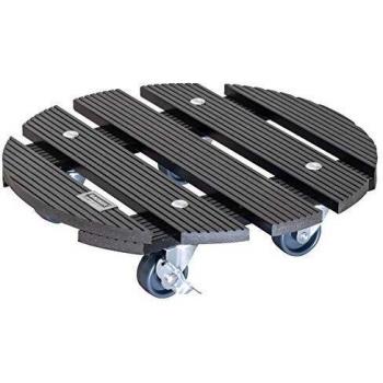 Carrito Ruedas para Plantas WPC Antracita Ø 29 cm, Carga Máxima 100 kg