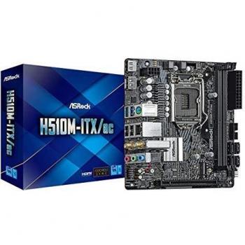 Asrock H510M-ITX/AC Mini ITX Motherboard with Intel H510, 2 DDR4 Slots, HDMI & DP Ports, AC Wi-Fi, RGB Lighting and M.2 Support