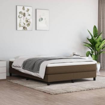 Cama box spring suave con colchón marrón oscuro 140x190 cm tela