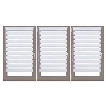 Set de 3 Estores Dobles de Sujeción Fija sin Perforaciones, Tela, 80 x 150 cm, Color Blanco