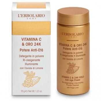 L'Erbolario Vitamin C & 24K Gold Illuminating Cleansing Powder 35g