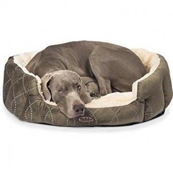 Cama ovalada confort para perros y gatos Nobby Ceno 45x40x19cm color marrón/beige