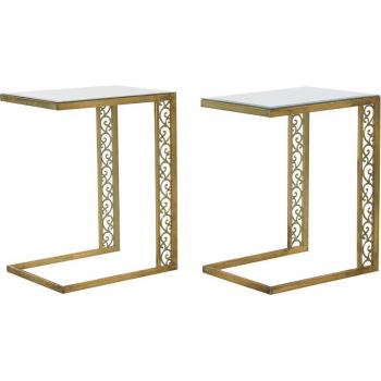 Mesa auxiliar DKD Home Decor Cobre Metal Espejo 42 x 32 x 55 cm