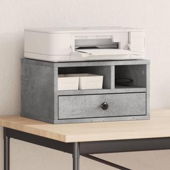 Soporte de impresora de madera ingeniería gris hormigón 40x32x22,5 cm