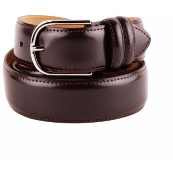 Brown Calfskin Belt - 130cm / 50inch, Made in Italy, Male, Brass Buckle