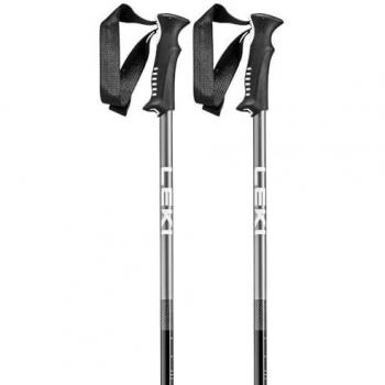 Bastones de esquí Leki Primacy infantil (par) - 130 cm, color gris y negro