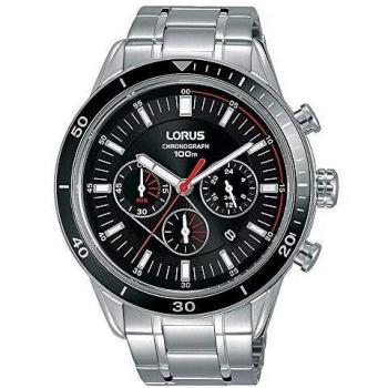 Reloj Hombre Lorus SPORTS 45 mm, resistente al agua, cronógrafo, correa de silicona, esfera analógica