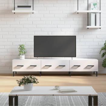 Gabinete de soporte de TV blanco brillante 150x36x30 cm de madera multicapa