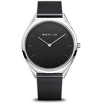 BERING Unisex Analogue Quartz Ultra Slim Collection Watch with Stainless Steel Strap & Sapphire Crystal 17039-102