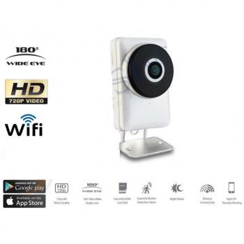 Cámara IP Inalámbrica 1 MP 720p WiFi con Grabación en Micro SD y Gran Angular de 180 Grados