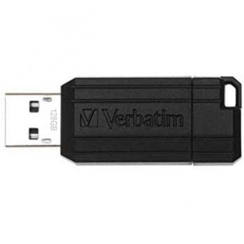 Verbatim PinStripe 128GB USB 2.0 Flash Drive - Black