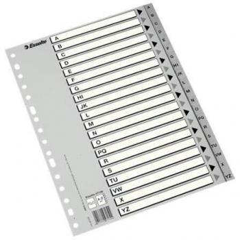 Esselte Abecedarios de plástico, PP, Tamaño A4, Gama ECO, Gris, 47140