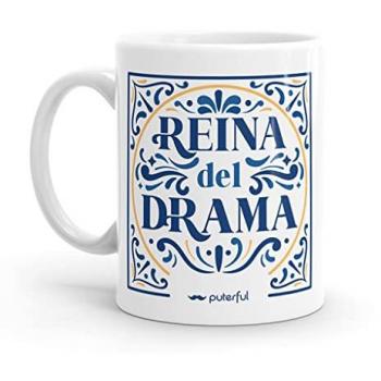 Taza Original Reina del Drama Patio Andaluz - Resistente al Microondas y Lavavajillas