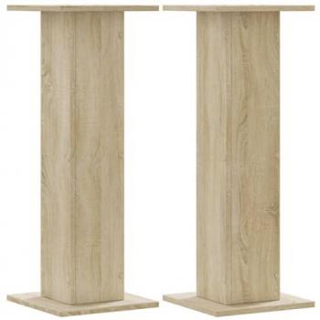 vidaXL Plant Stands 2 pcs Sonoma Oak 30x30x80 cm Engineered Wood