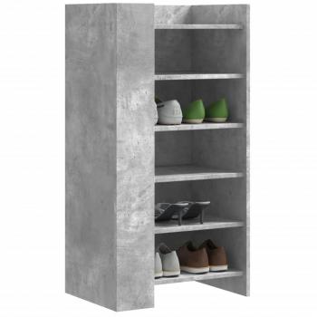 Zapatero de hormigón gris 52x37,5x100 cm madera multicapa