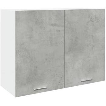 Armario colgante contrachapada gris hormigón 80x31x60 cm