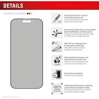 Cristal Templado Privacy Full Cover para iPhone 16 Pro Max - Protección Antirreflejos, Resistente a Rayones y Golpes