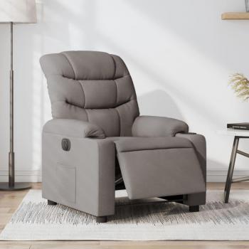 Sillón reclinable eléctrico de tela gris taupé vidaXL