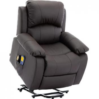 Sillón Relax Chocolate con Reclinación Eléctrica, Masaje y Termoterapia - Función Auto-Ayuda Astan Hogar Modelo Ramón AH-AR30930CH