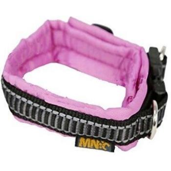 MNC Pet Products Classic Nylon Soft Padded Collar for Dogs Pink