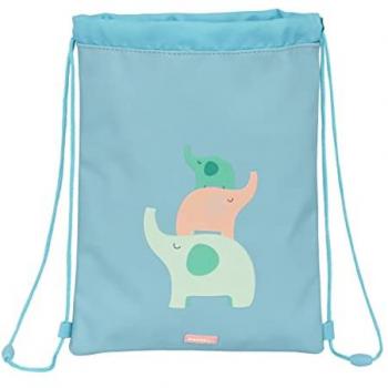 Safta Saco Plano Junior Fácil Limpieza Elefantes Preescolar 1x26x34 Cms
