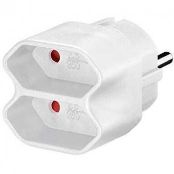 Adaptador Doble de Enchufes Europeos Goobay 51000 Blanco