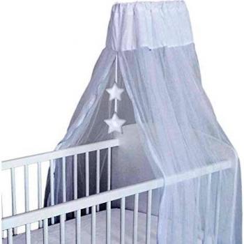 Ciel de Lit Infantil Multicolor Little Bear con Mosquitera de 150x270 cm - Protección Contra Mosquitos y Estrellas en Algodón
