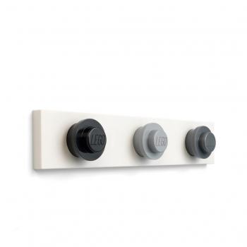 Perchero de Pared LEGO - Colgador de Almacenamiento en Gris, Negro y Claro - 35 x 6.8 cm