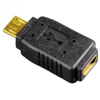 Hama - USB M - Mini USB F, Male/Female, Micro-USB M, Mini-USB F, Negro